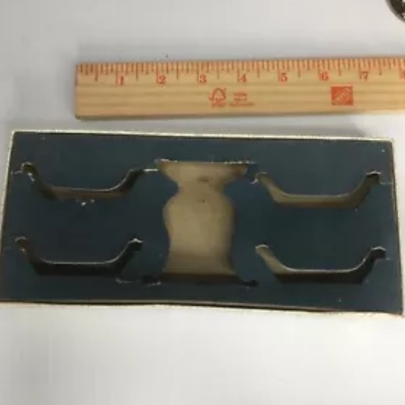 Silver Plate Canterbury Salt Cellar Condiment Dish Set 4 & Candle Holder VTG - Picture 5 of 8